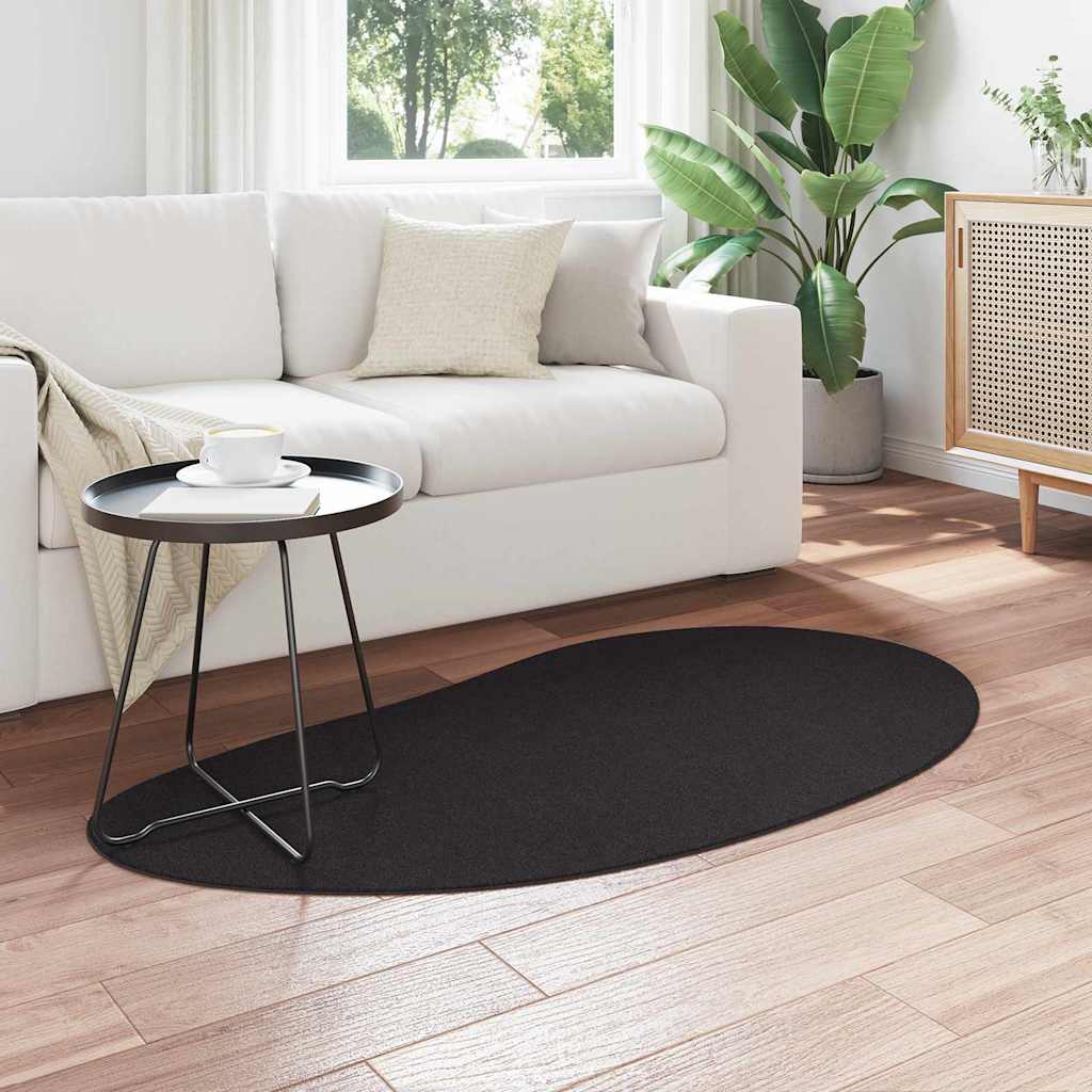 Tapijt HUARTE Zwart 80 x 150 cm Polyester