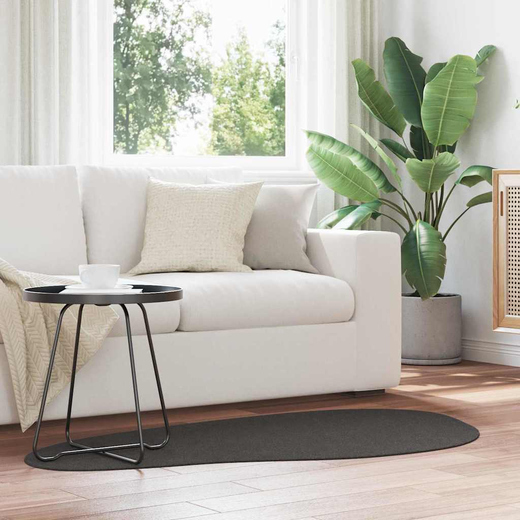 Tapijt HUARTE Antraciet 80 x 150 cm Polyester