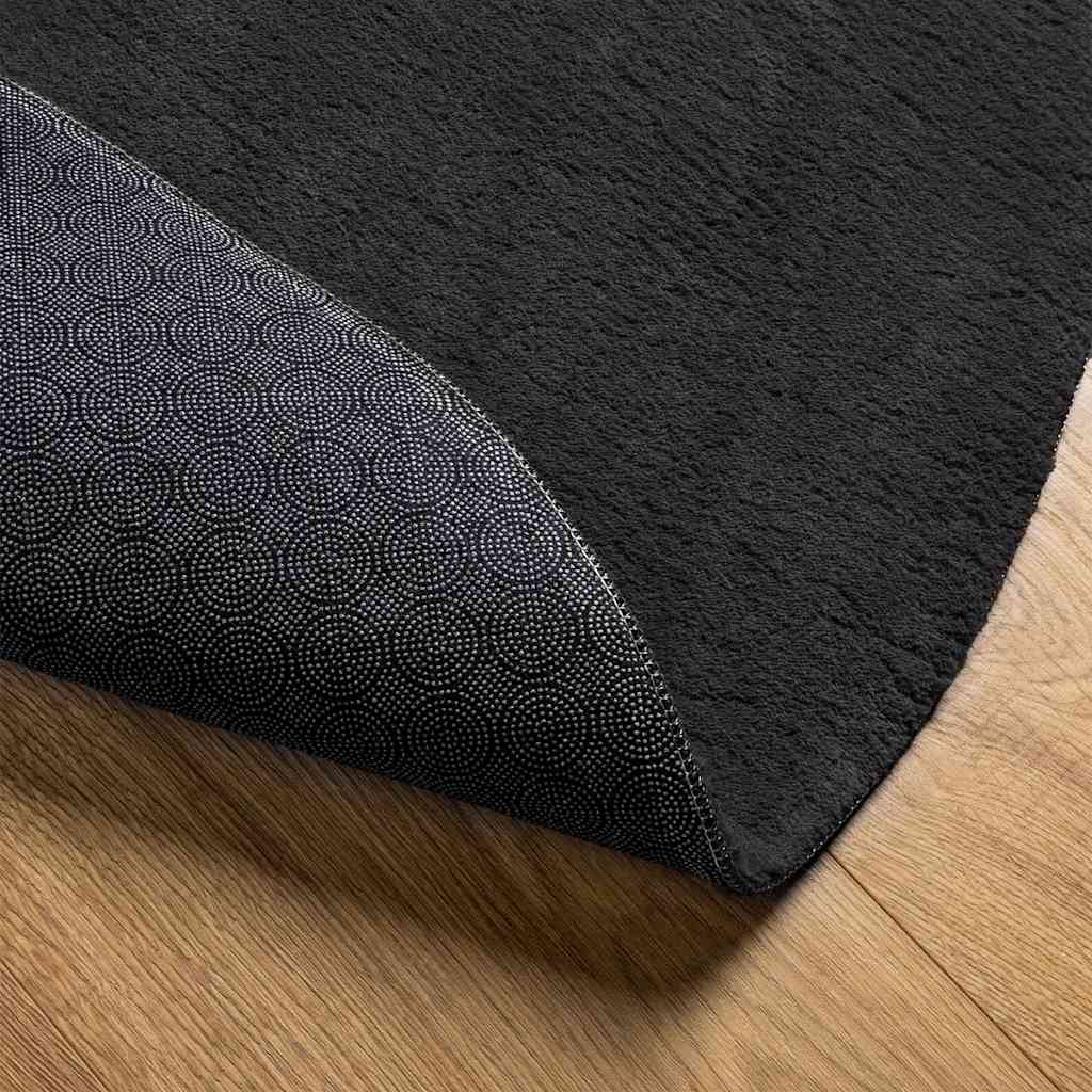Tapijt HUARTE Zwart 80 x 150 cm Polyester
