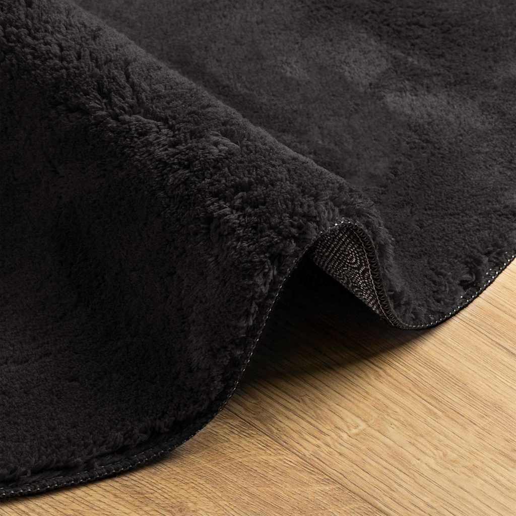 Tapijt HUARTE Zwart 80 x 150 cm Polyester
