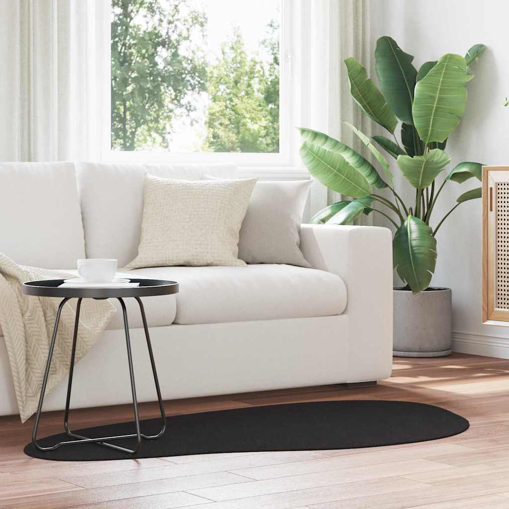 Tapijt HUARTE Zwart 80 x 150 cm Polyester