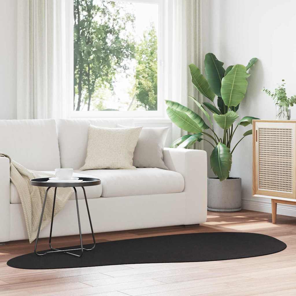 Vloerkleden HUARTE Zwart 100 x 200 cm Polyester