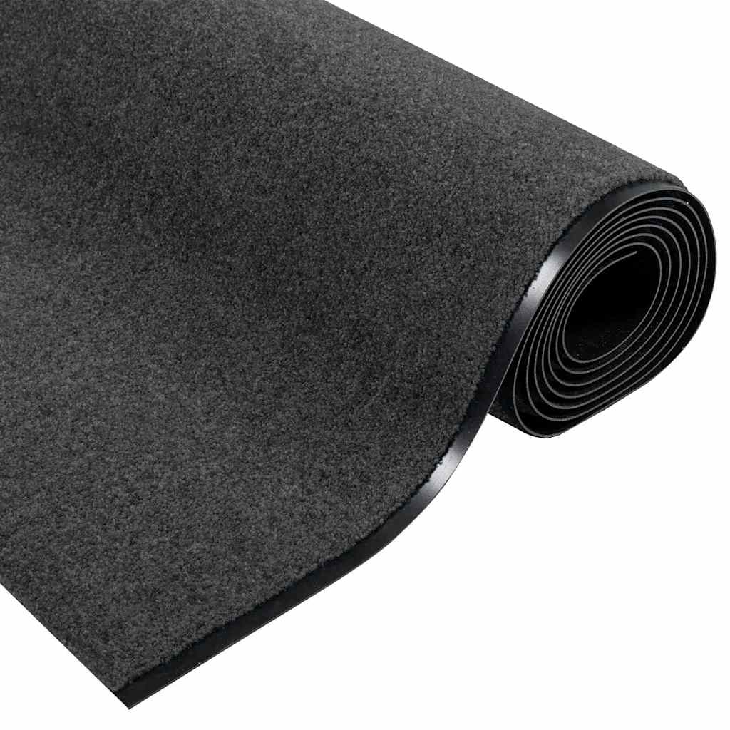 Deurmat Antraciet en Zwart 120 x 400 cm 100% Polyamide
