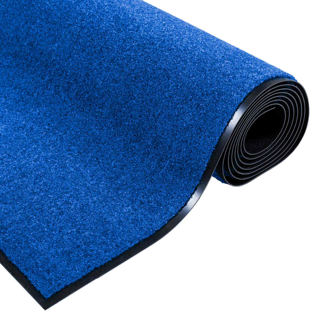 Deurmat Blauw en Zwart 120 x 300 cm 100% Polyamide