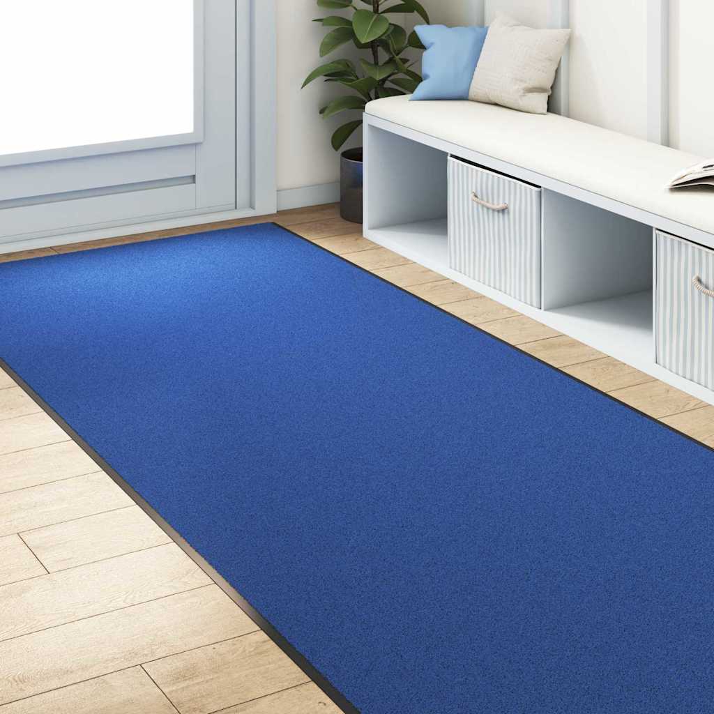 Deurmat Blauw en Zwart 120 x 400 cm 100% Polyamide
