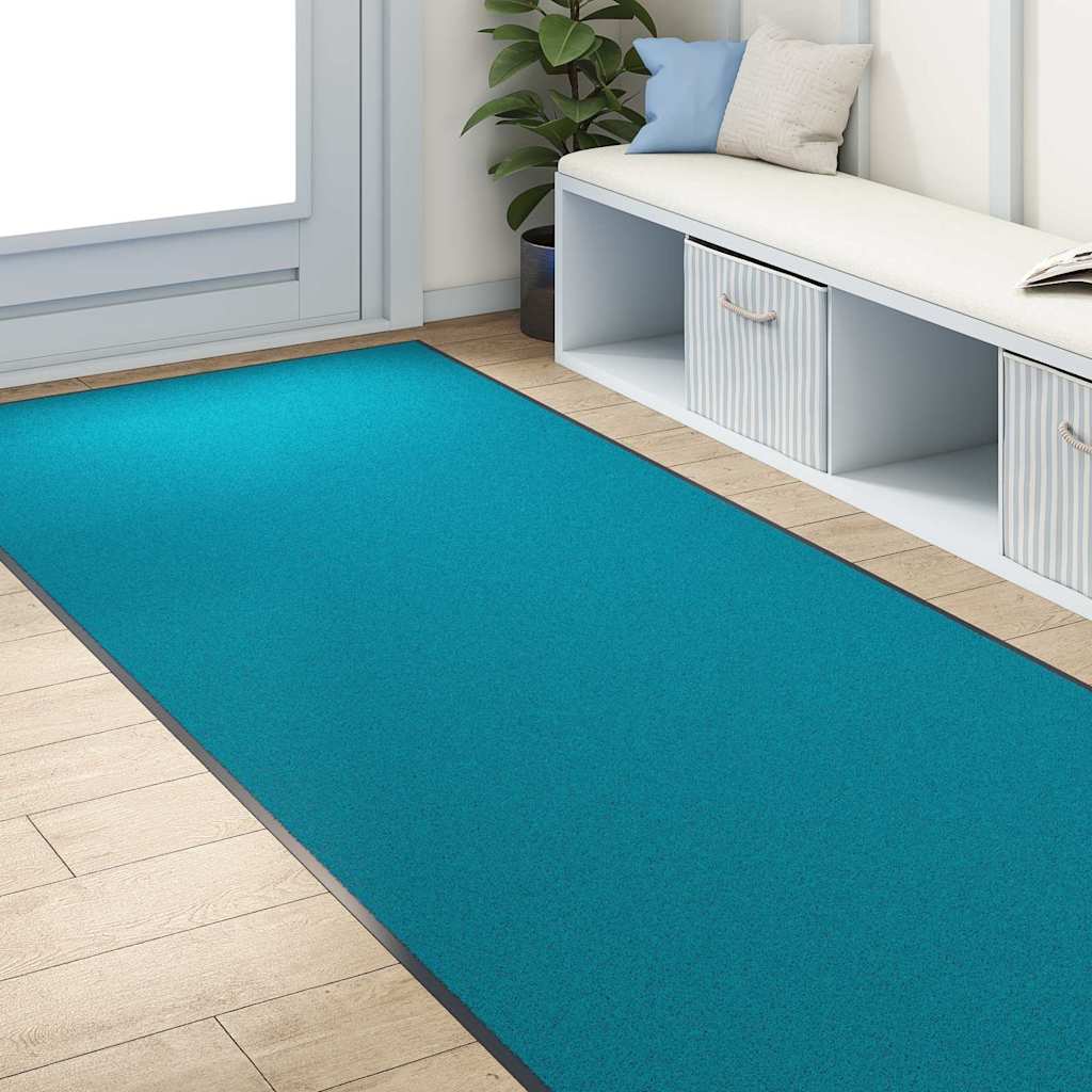 Deurmat Cyaan en Zwart 120 x 300 cm 100% Polyamide