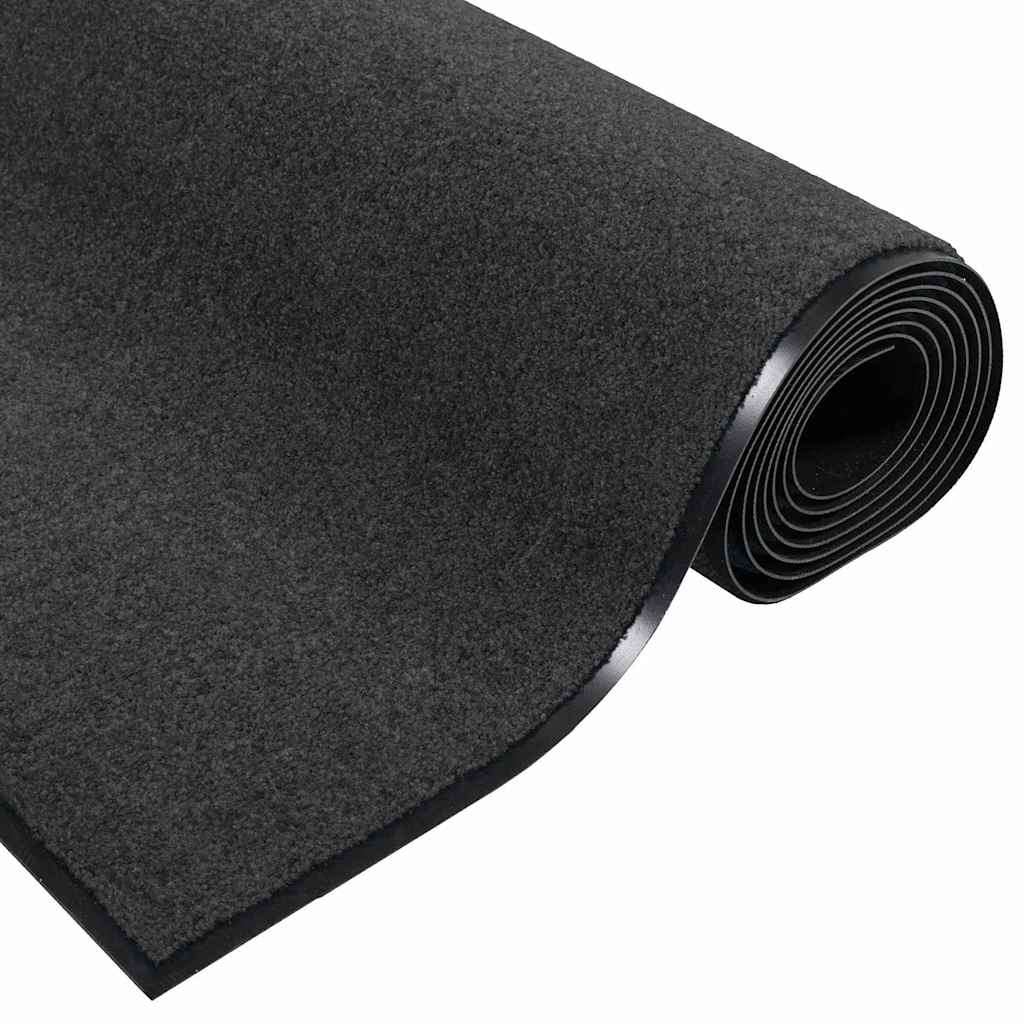 Deurmat Antraciet en Zwart 60 x 180 cm 100% Polyamide