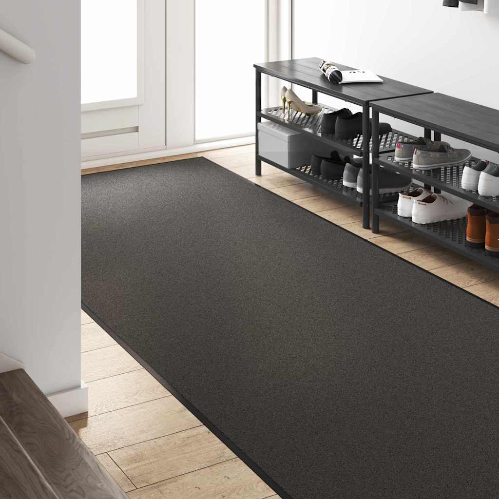 Deurmat Antraciet en Zwart 120 x 400 cm 100% Polyamide