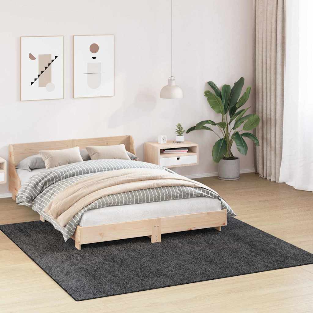 Antislip Shaggy Tapijt Donkergrijs 200 x 200 cm PP