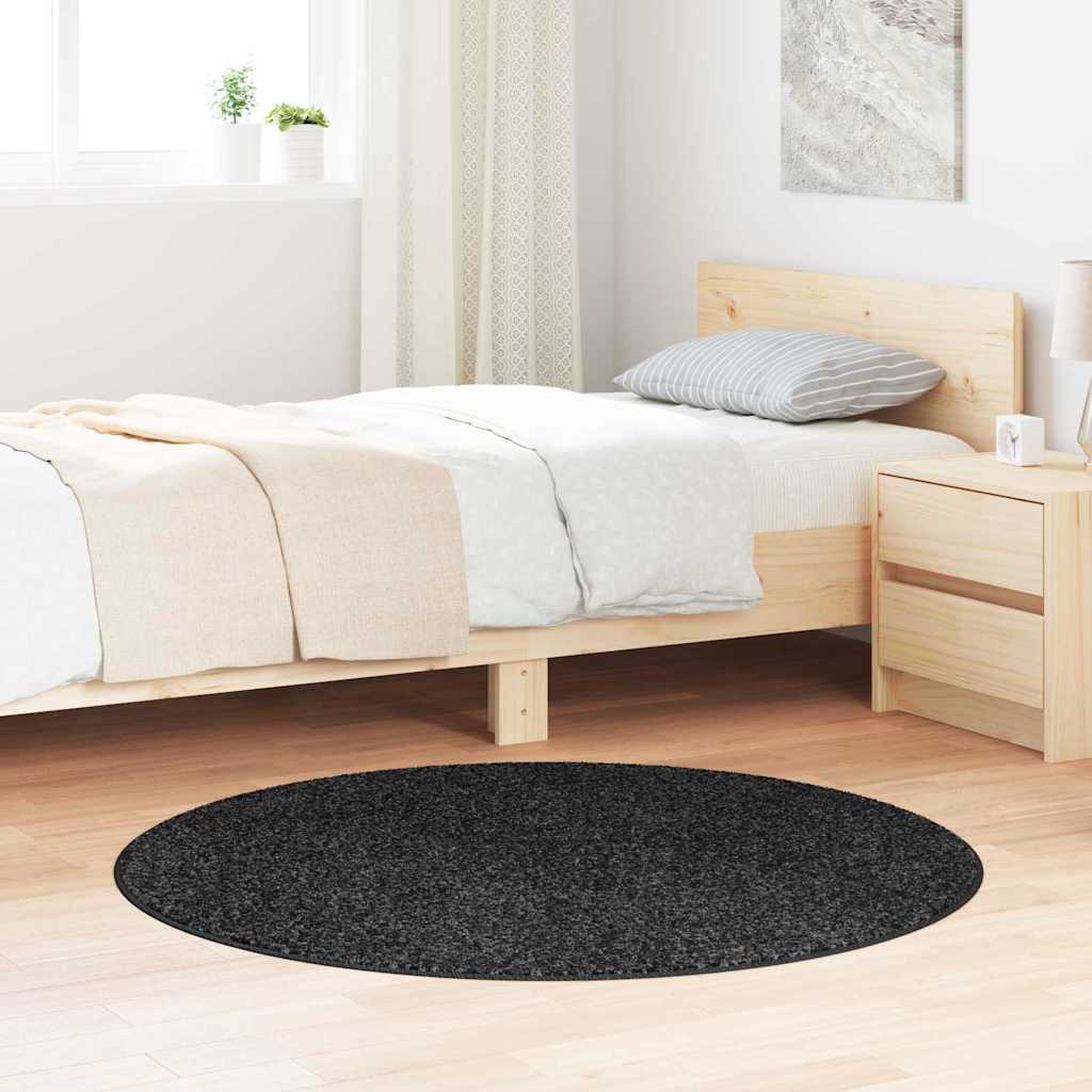 Antislip Shaggy Tapijt Donkergrijs 120 x 120 cm PP