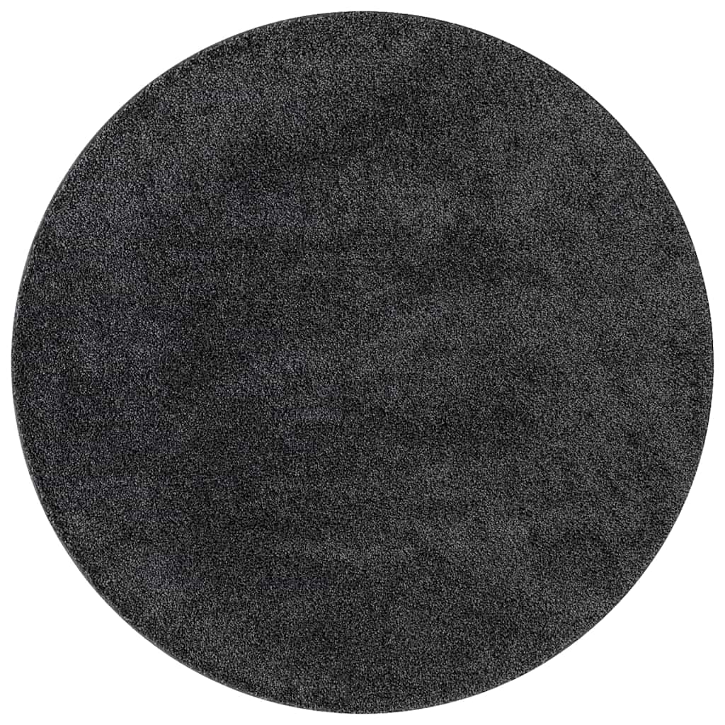 Antislip Shaggy Tapijt Donkergrijs 160 x 160 cm PP