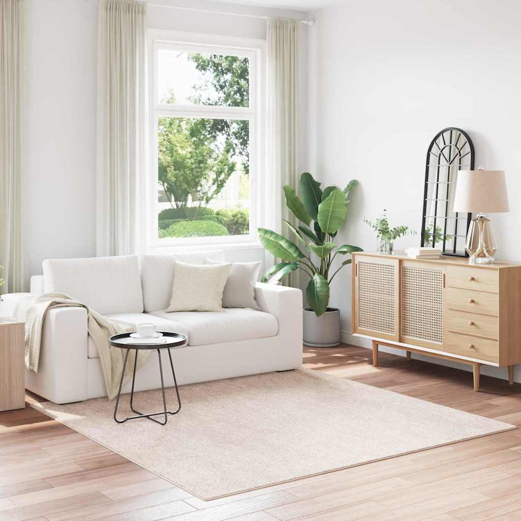 Antislip Shaggy Tapijt Crème 200 x 200 cm PP
