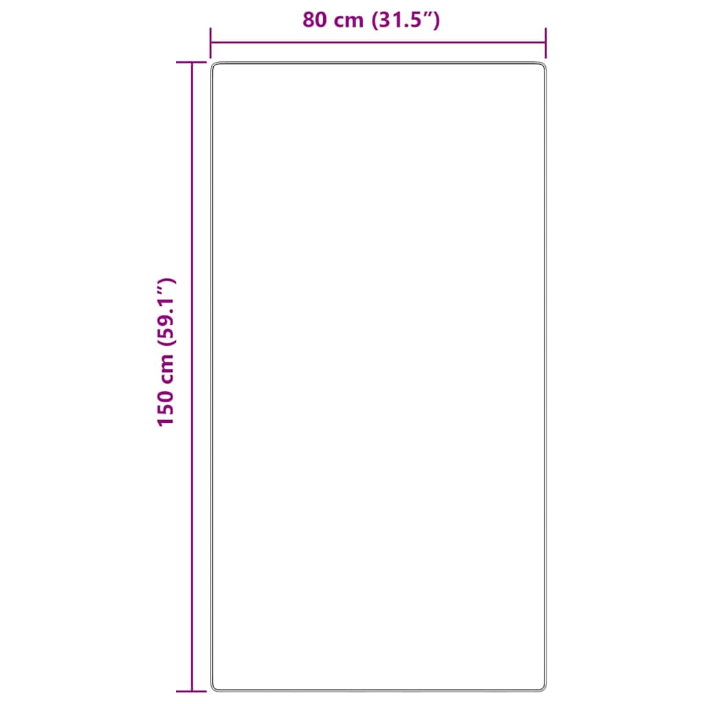 Antislip Shaggy Tapijt Bruin 80 x 150 cm PP