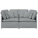 Modulaire bank met kussens stof lichtgrijs