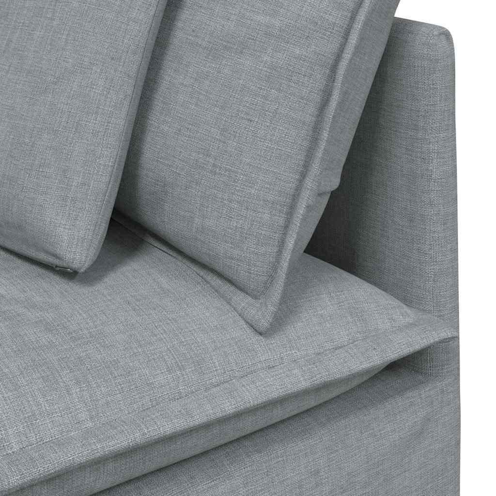 Modulaire bank met kussens stof lichtgrijs