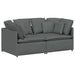 Modulaire bank met kussens stof donkergrijs