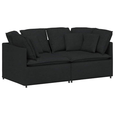 Modulaire bank met kussens stof zwart