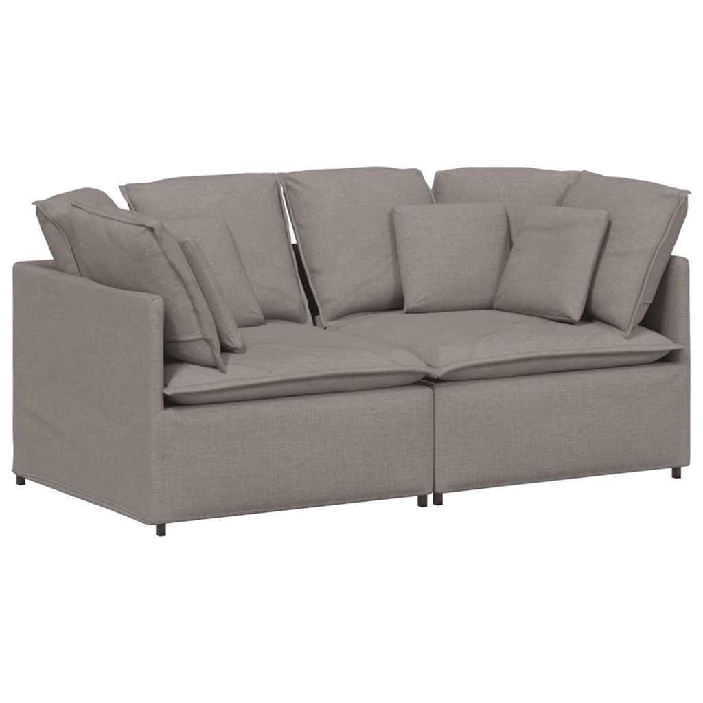 Modulaire bank met kussens stof taupe