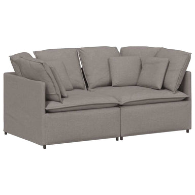 Modulaire bank met kussens stof taupe