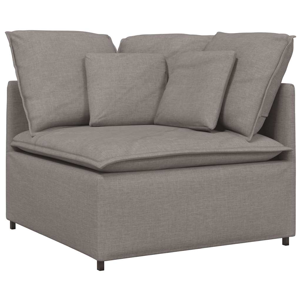 Modulaire bank met kussens stof taupe