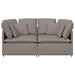 Modulaire bank met kussens stof taupe