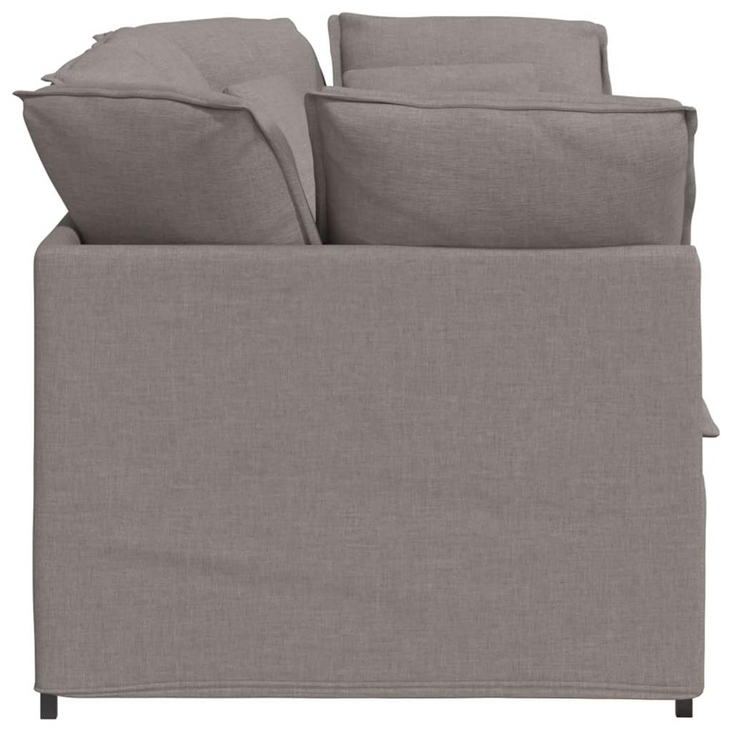 Modulaire bank met kussens stof taupe
