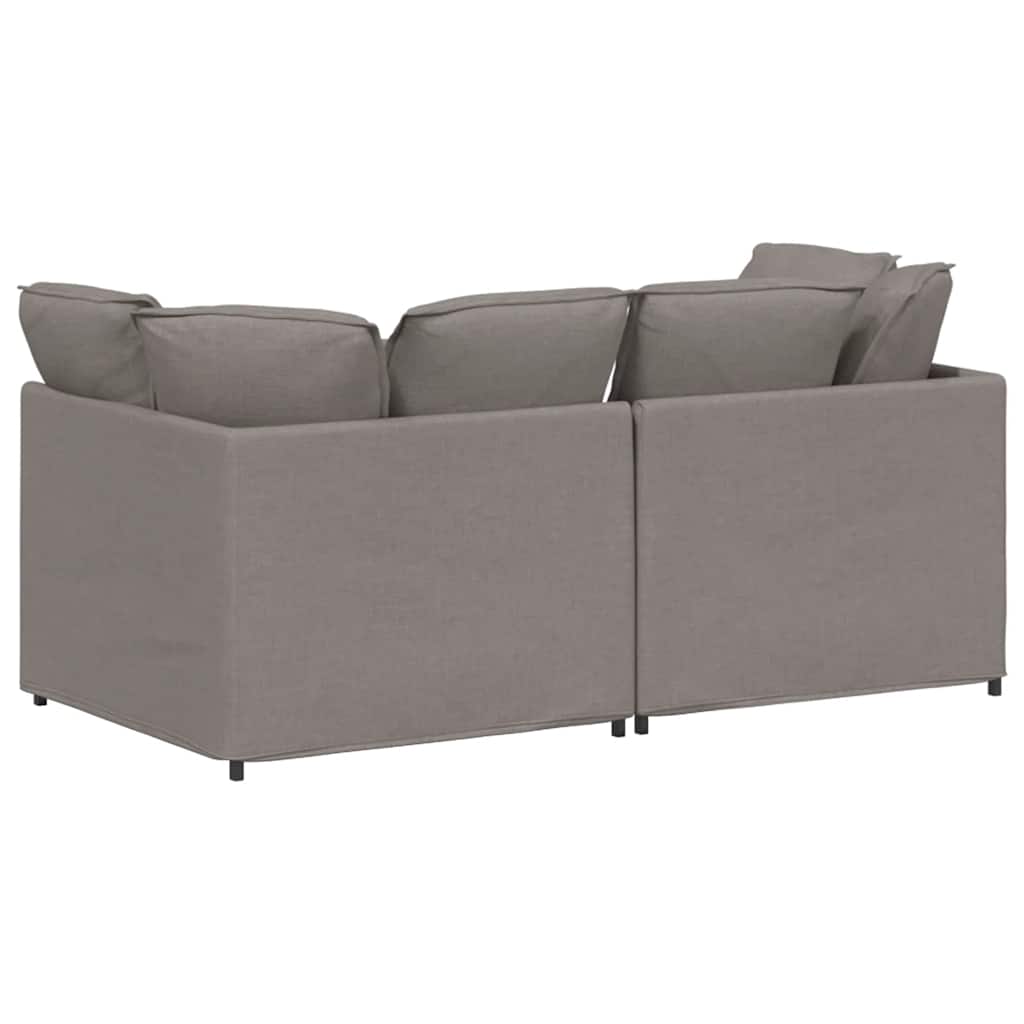 Modulaire bank met kussens stof taupe