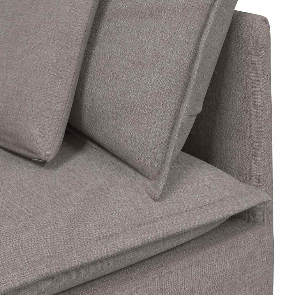 Modulaire bank met kussens stof taupe