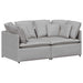 Modulaire bank met kussens stof wolk grijs