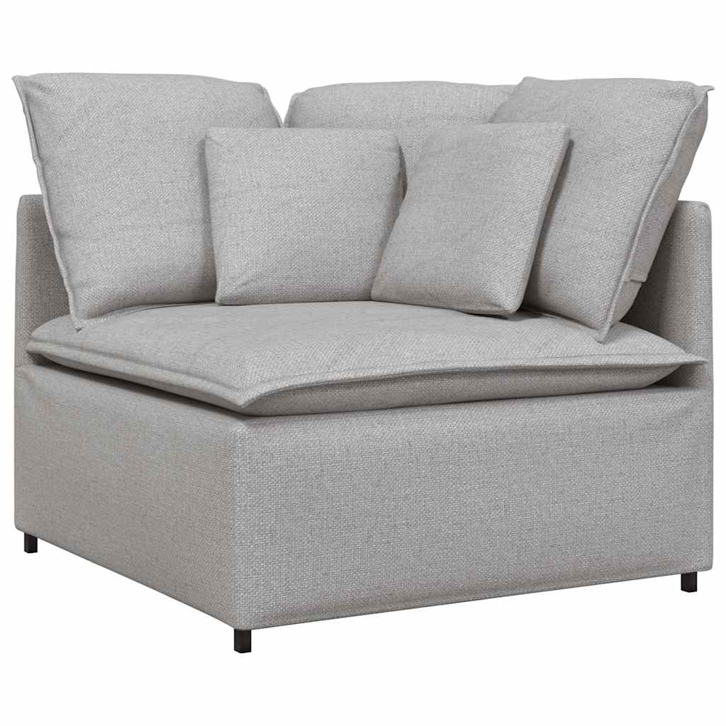 Modulaire bank met kussens stof wolk grijs