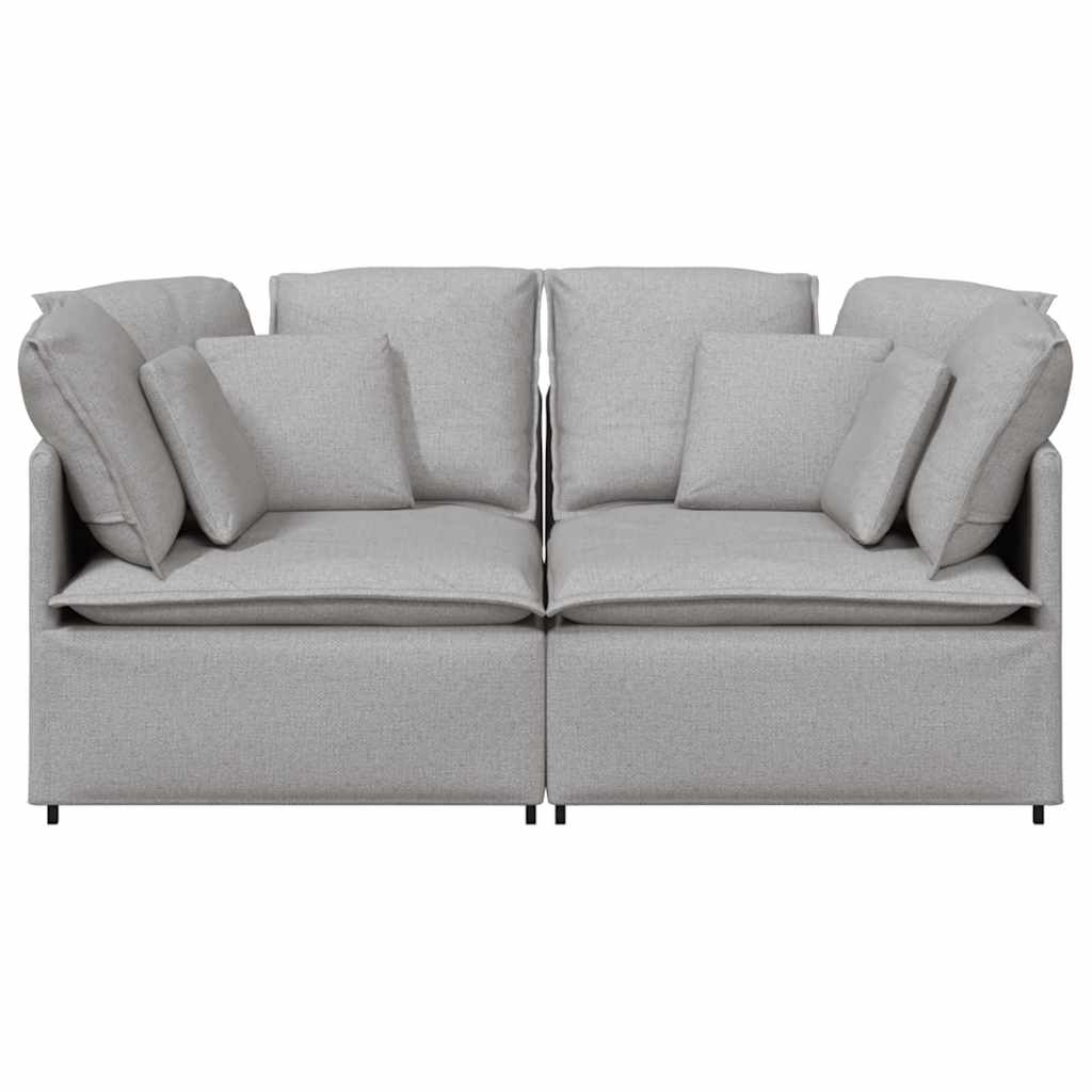 Modulaire bank met kussens stof wolk grijs