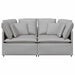 Modulaire bank met kussens stof wolk grijs