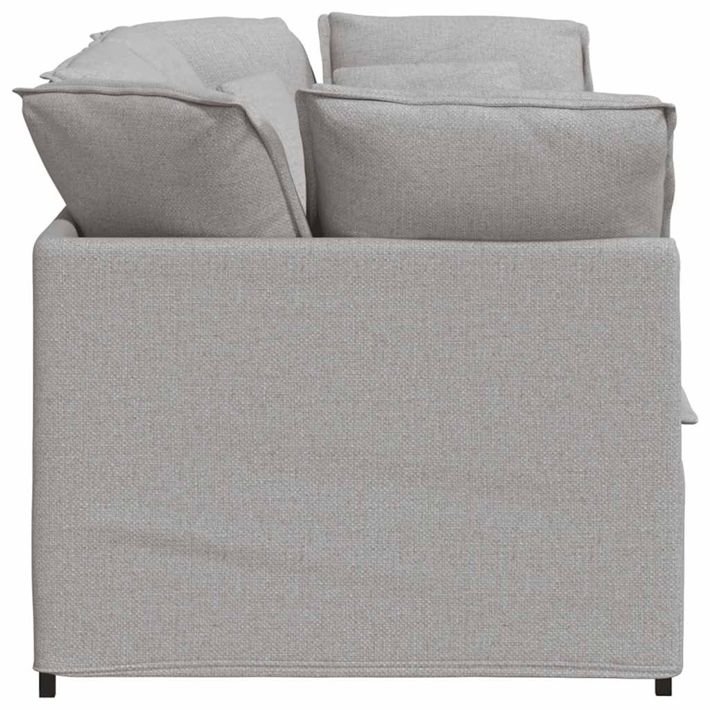 Modulaire bank met kussens stof wolk grijs