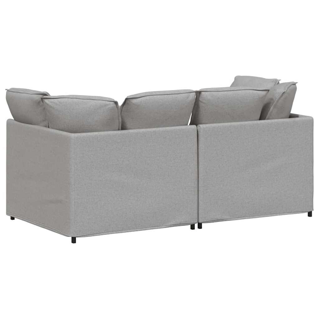 Modulaire bank met kussens stof wolk grijs