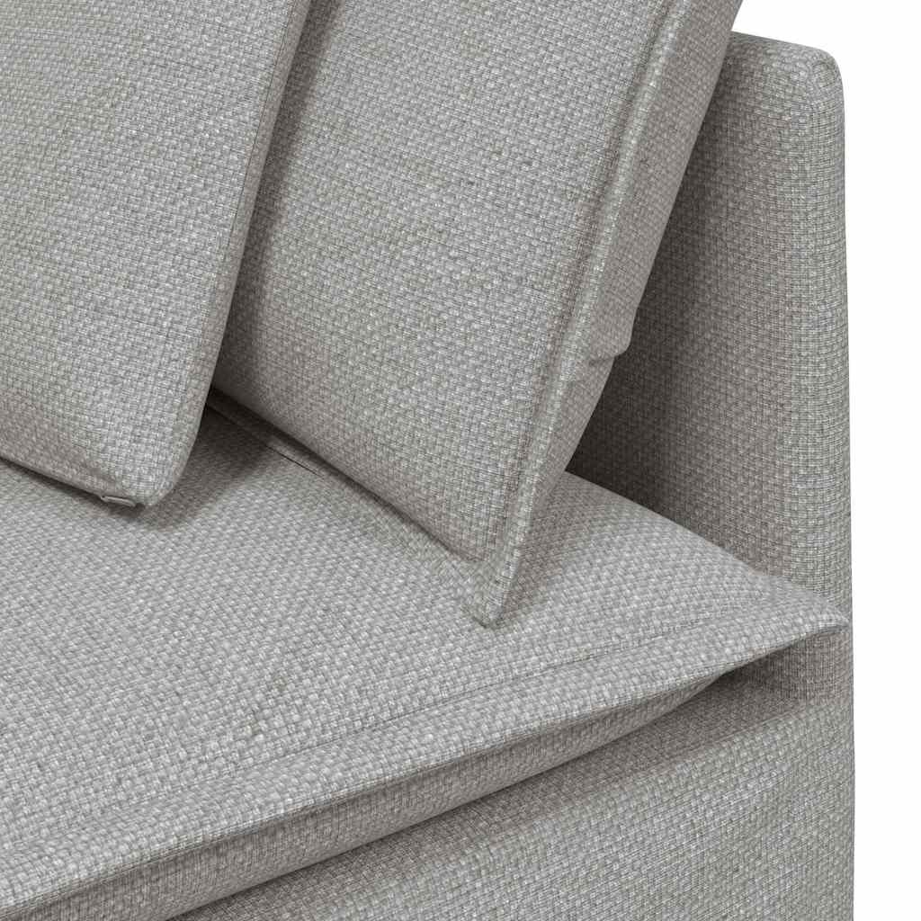 Modulaire bank met kussens stof wolk grijs