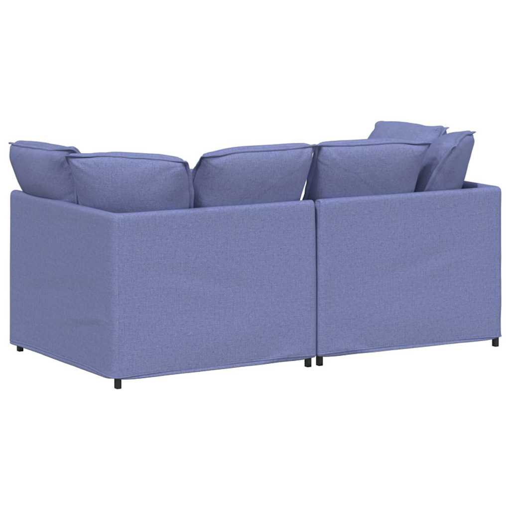 Modulaire bank met kussens stof jeansblauw