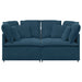 Modulaire bank met kussens fluweel blauw