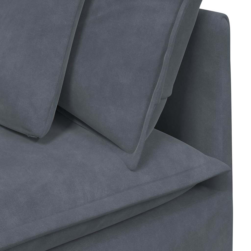 Modulaire bank met kussens fluweel donkergrijs