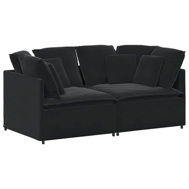 Modulaire bank met kussens fluweel zwart