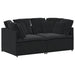 Modulaire bank met kussens fluweel zwart