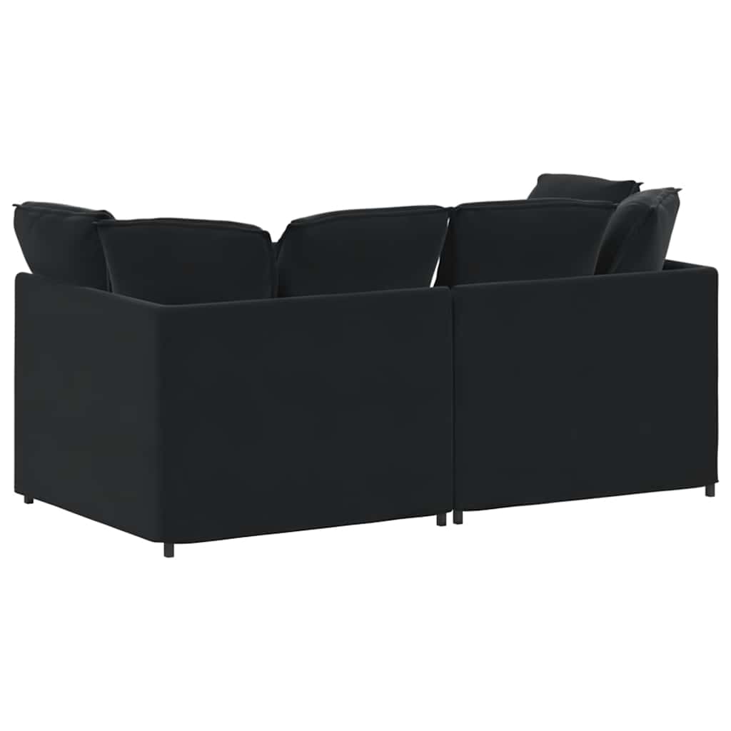 Modulaire bank met kussens fluweel zwart