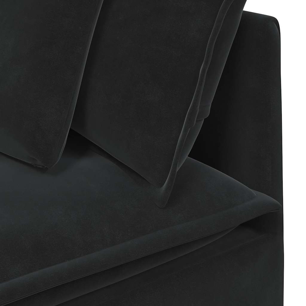 Modulaire bank met kussens fluweel zwart