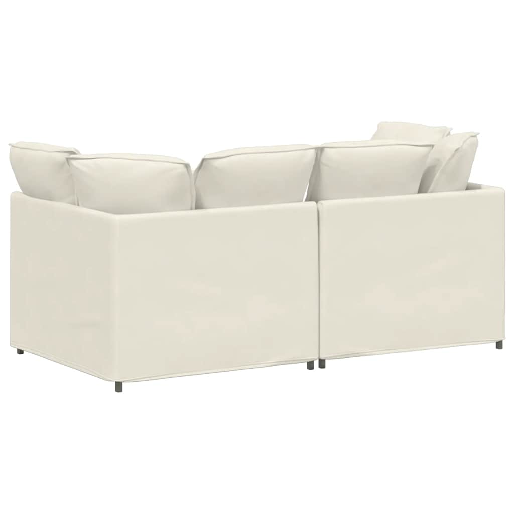 Modulaire bank met kussens fluweel crèmekleurig