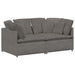 Modulaire bank met kussens corduroy stof lichtgrijs