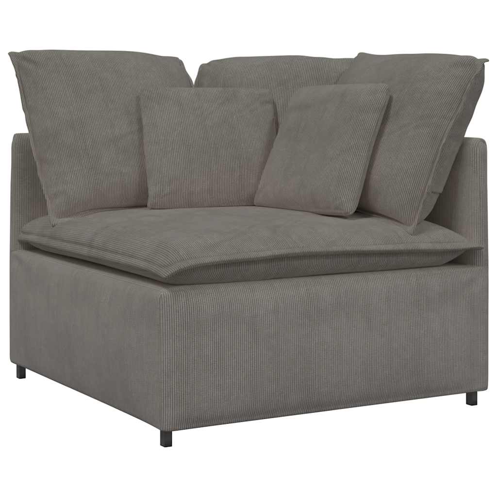 Modulaire bank met kussens corduroy stof lichtgrijs
