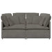 Modulaire bank met kussens corduroy stof lichtgrijs