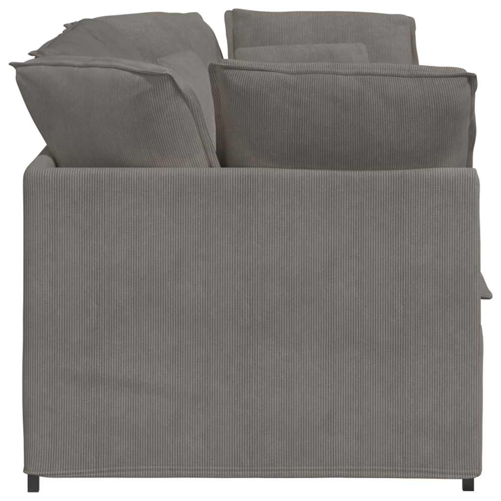 Modulaire bank met kussens corduroy stof lichtgrijs