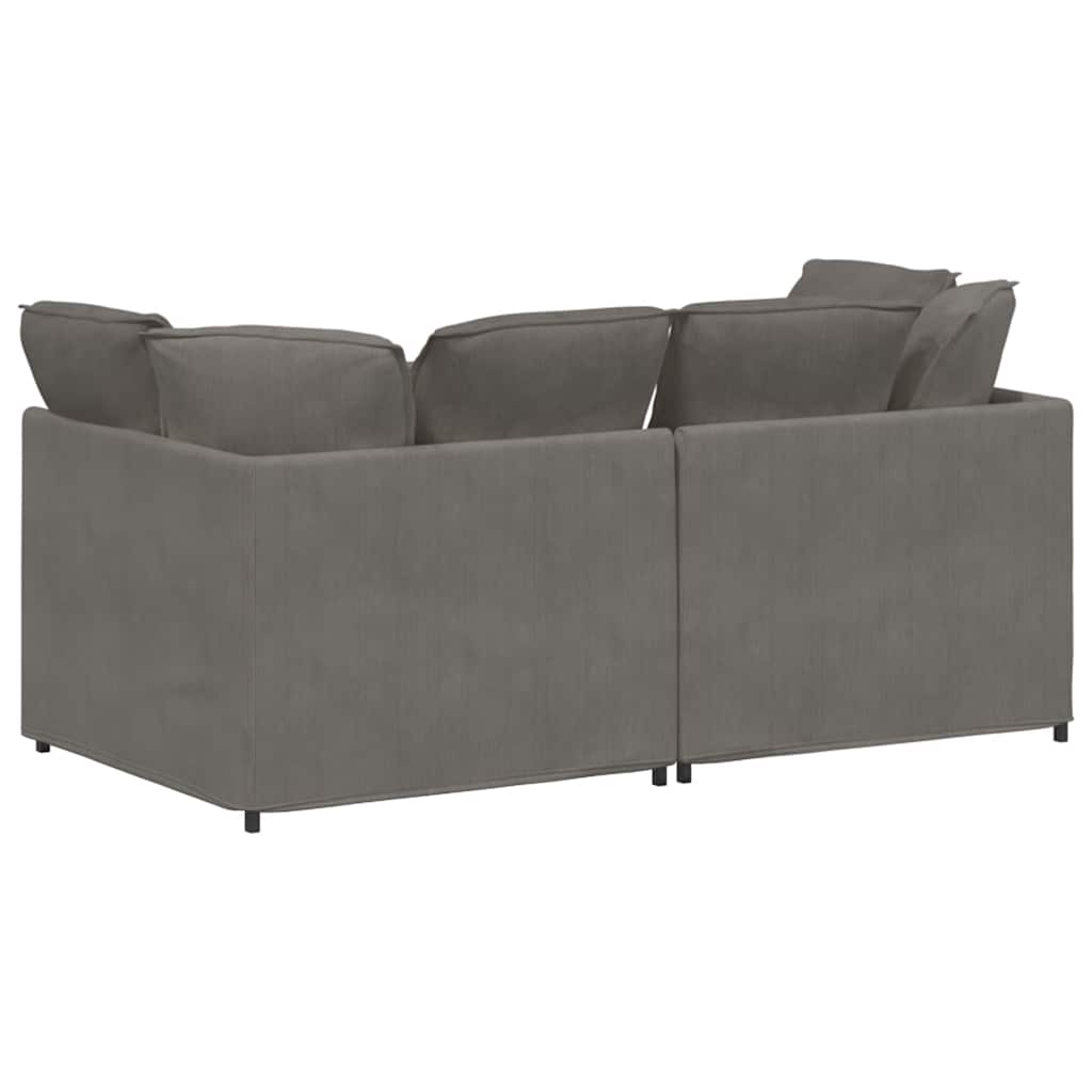 Modulaire bank met kussens corduroy stof lichtgrijs