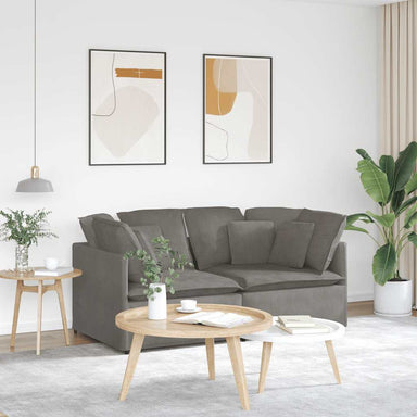 Modulaire bank met kussens corduroy stof lichtgrijs
