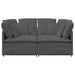 Modulaire bank met kussens corduroy stof donkergrijs